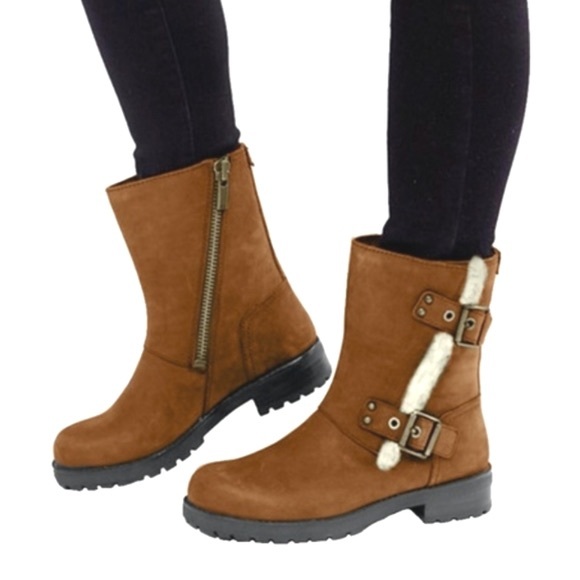 NIB Women’s Size 5 ( European Size 36) UGG W Niels III Combat Boots In Chestnut - Picture 3 of 13